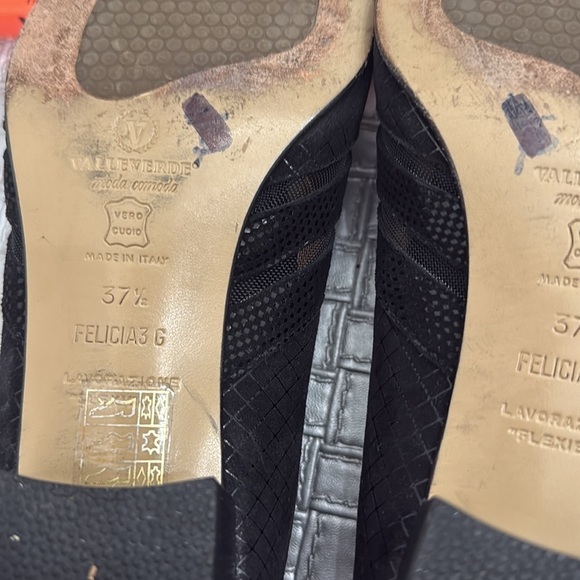 VALLEVERDE suede metallic silver low heels size 37 1/2 (6) - Picture 9 of 11